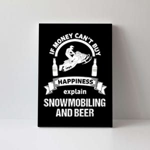 Snowmobile Funny Beer Sled Canvas