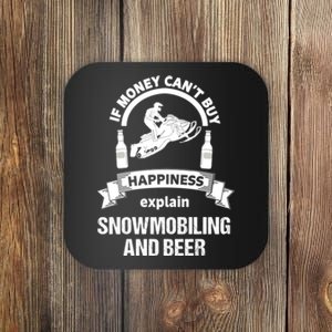 Snowmobile Funny Beer Sled Coaster