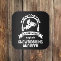 Snowmobile Funny Beer Sled Coaster