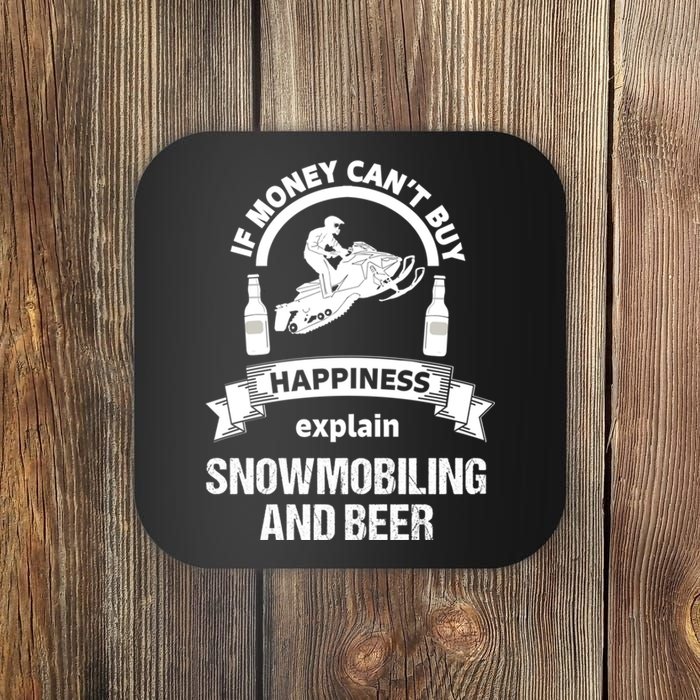 Snowmobile Funny Beer Sled Coaster