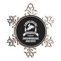 Snowmobile Funny Beer Sled Metallic Star Ornament