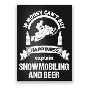 Snowmobile Funny Beer Sled Poster