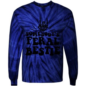 SomebodyS Feral Bestie Cool Bone Skeleton Tie-Dye Long Sleeve Shirt