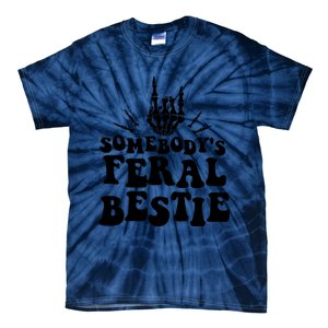 SomebodyS Feral Bestie Cool Bone Skeleton Tie-Dye T-Shirt