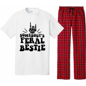 SomebodyS Feral Bestie Cool Bone Skeleton Pajama Set