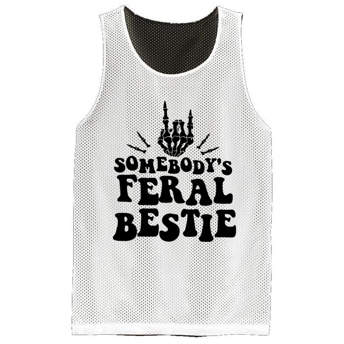 SomebodyS Feral Bestie Cool Bone Skeleton Mesh Reversible Basketball Jersey Tank