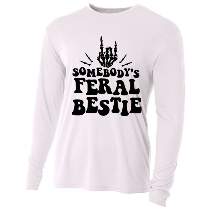 SomebodyS Feral Bestie Cool Bone Skeleton Cooling Performance Long Sleeve Crew