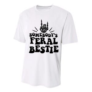 SomebodyS Feral Bestie Cool Bone Skeleton Performance Sprint T-Shirt