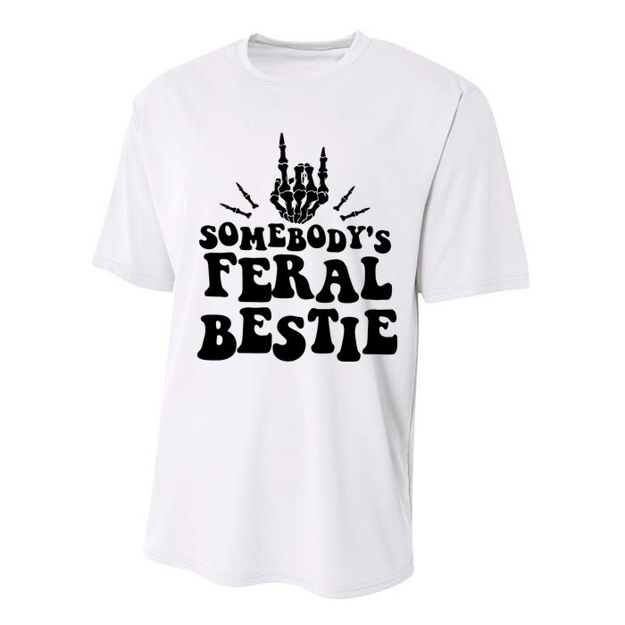 SomebodyS Feral Bestie Cool Bone Skeleton Performance Sprint T-Shirt