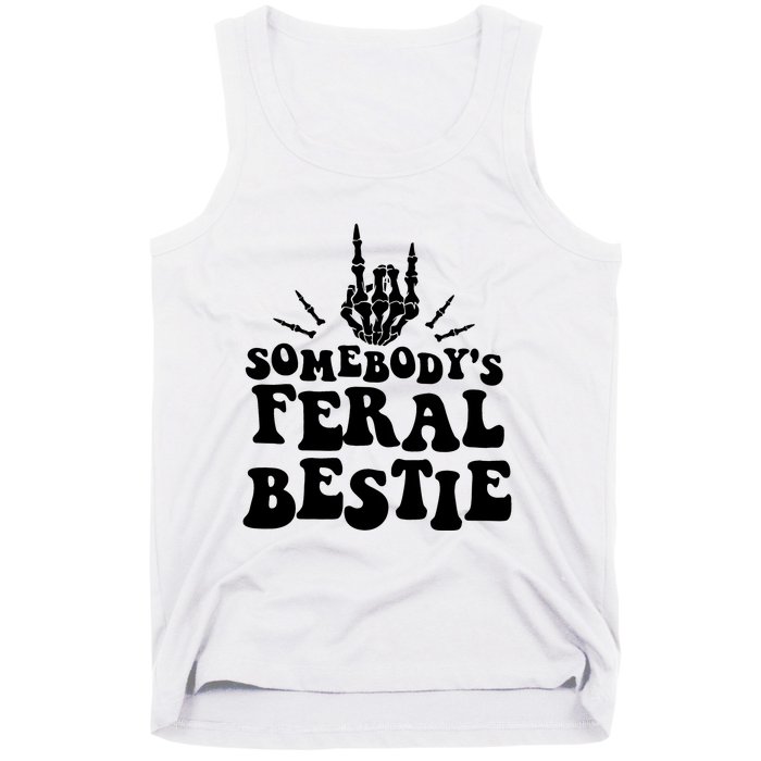 SomebodyS Feral Bestie Cool Bone Skeleton Tank Top