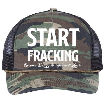 Start Fracking Become Energy Independent Again Retro Rope Trucker Hat Cap