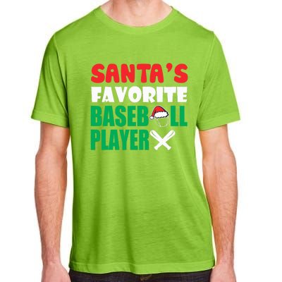 SantaS Favorite Baseball Player Hat Funny Christmas Adult ChromaSoft Performance T-Shirt