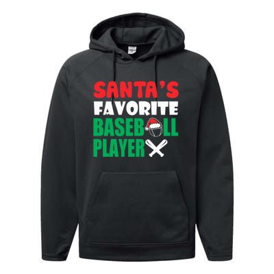 SantaS Favorite Baseball Player Hat Funny Christmas Performance Fleece Hoodie