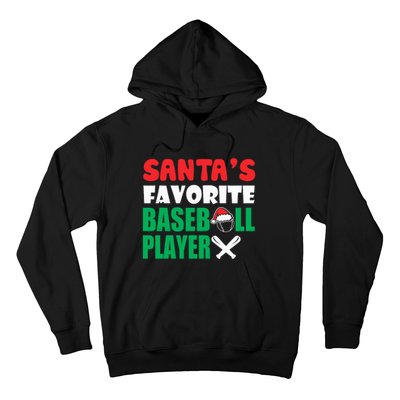 SantaS Favorite Baseball Player Hat Funny Christmas Hoodie