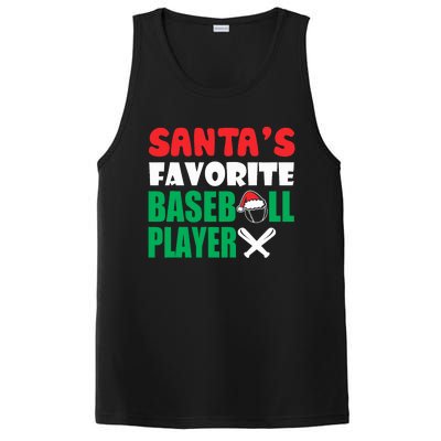 SantaS Favorite Baseball Player Hat Funny Christmas PosiCharge Competitor Tank