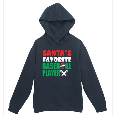 SantaS Favorite Baseball Player Hat Funny Christmas Urban Pullover Hoodie