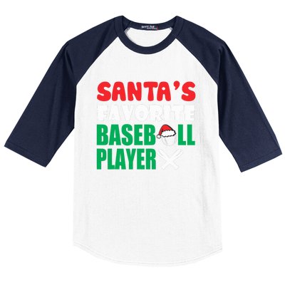 SantaS Favorite Baseball Player Hat Funny Christmas Baseball Sleeve Shirt