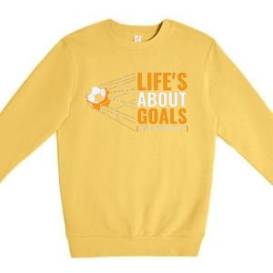 Soccer For Boyss LifeS About Goals Boyss Soccer Premium Crewneck Sweatshirt