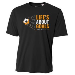 Soccer For Boyss LifeS About Goals Boyss Soccer Cooling Performance Crew T-Shirt