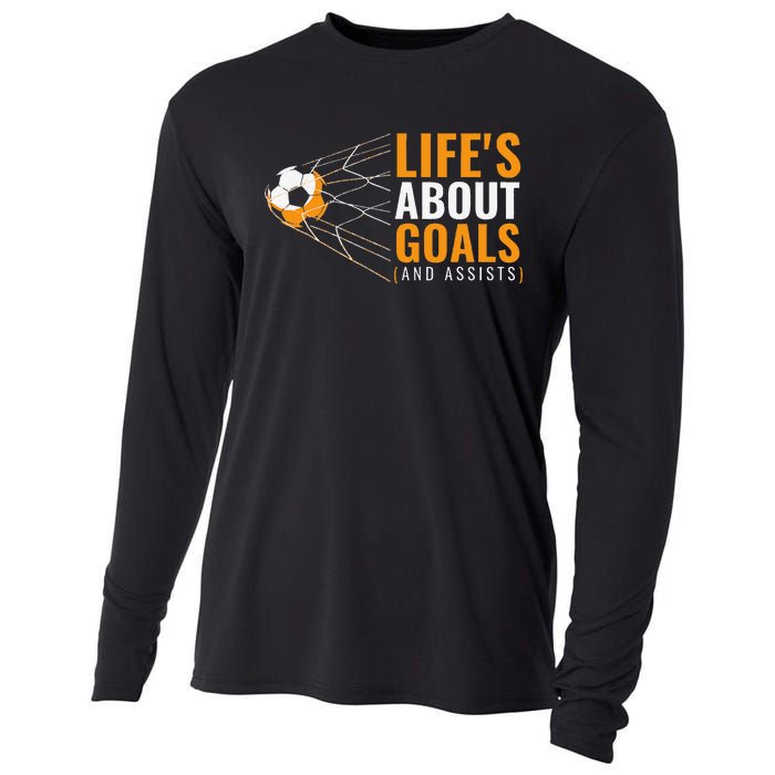 Soccer For Boyss LifeS About Goals Boyss Soccer Cooling Performance Long Sleeve Crew