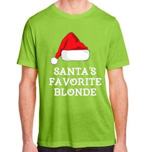 SantaS Favorite Blonde Christmas Hat Funny Xmas Adult ChromaSoft Performance T-Shirt