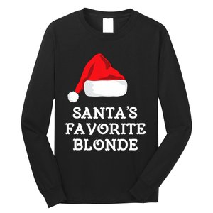 SantaS Favorite Blonde Christmas Hat Funny Xmas Long Sleeve Shirt