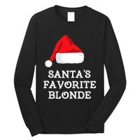 SantaS Favorite Blonde Christmas Hat Funny Xmas Long Sleeve Shirt