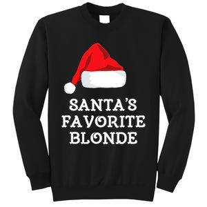 SantaS Favorite Blonde Christmas Hat Funny Xmas Sweatshirt