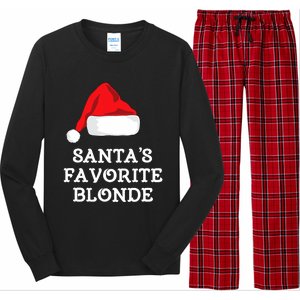 SantaS Favorite Blonde Christmas Hat Funny Xmas Long Sleeve Pajama Set