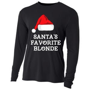 SantaS Favorite Blonde Christmas Hat Funny Xmas Cooling Performance Long Sleeve Crew