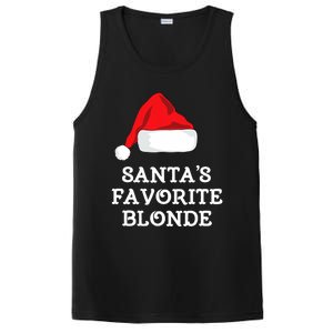 SantaS Favorite Blonde Christmas Hat Funny Xmas PosiCharge Competitor Tank