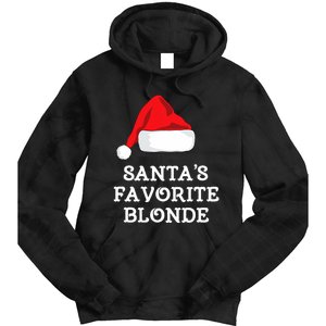 SantaS Favorite Blonde Christmas Hat Funny Xmas Tie Dye Hoodie