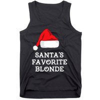 SantaS Favorite Blonde Christmas Hat Funny Xmas Tank Top