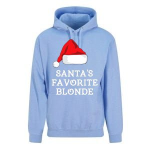 SantaS Favorite Blonde Christmas Hat Funny Xmas Unisex Surf Hoodie