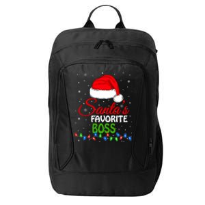 SantaS Favorite Boss Santa Hat Lights. Funny Christmas City Backpack