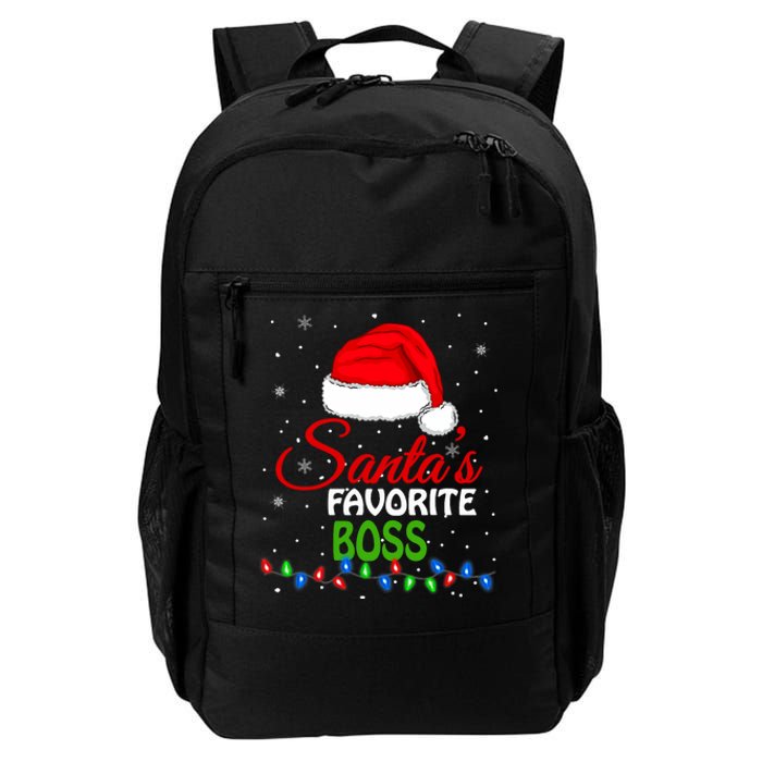 SantaS Favorite Boss Santa Hat Lights. Funny Christmas Daily Commute Backpack