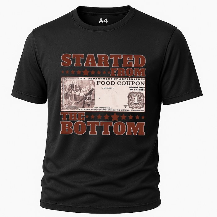 Started From Bottom Food Stamp Coupon stars 2 Cooling Performance Crew T-Shirt