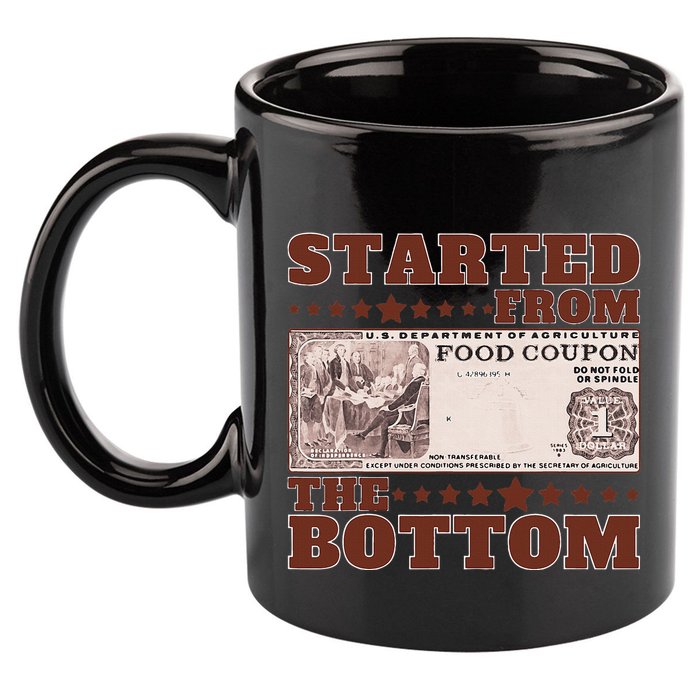 Started From Bottom Food Stamp Coupon stars 2 11oz C Handle Ceramic Mug