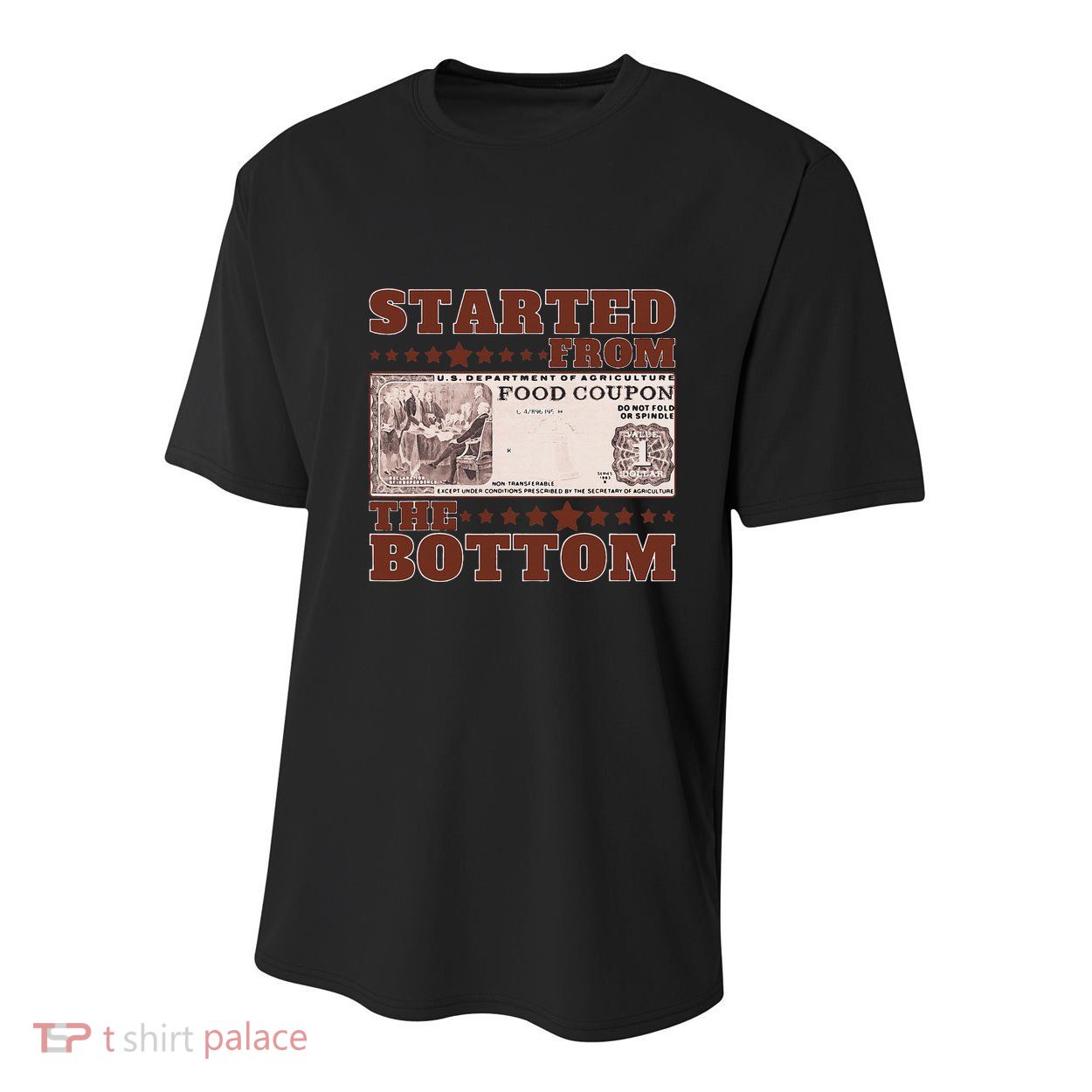 Started From Bottom Food Stamp Coupon stars 2 Youth Performance Sprint T-Shirt