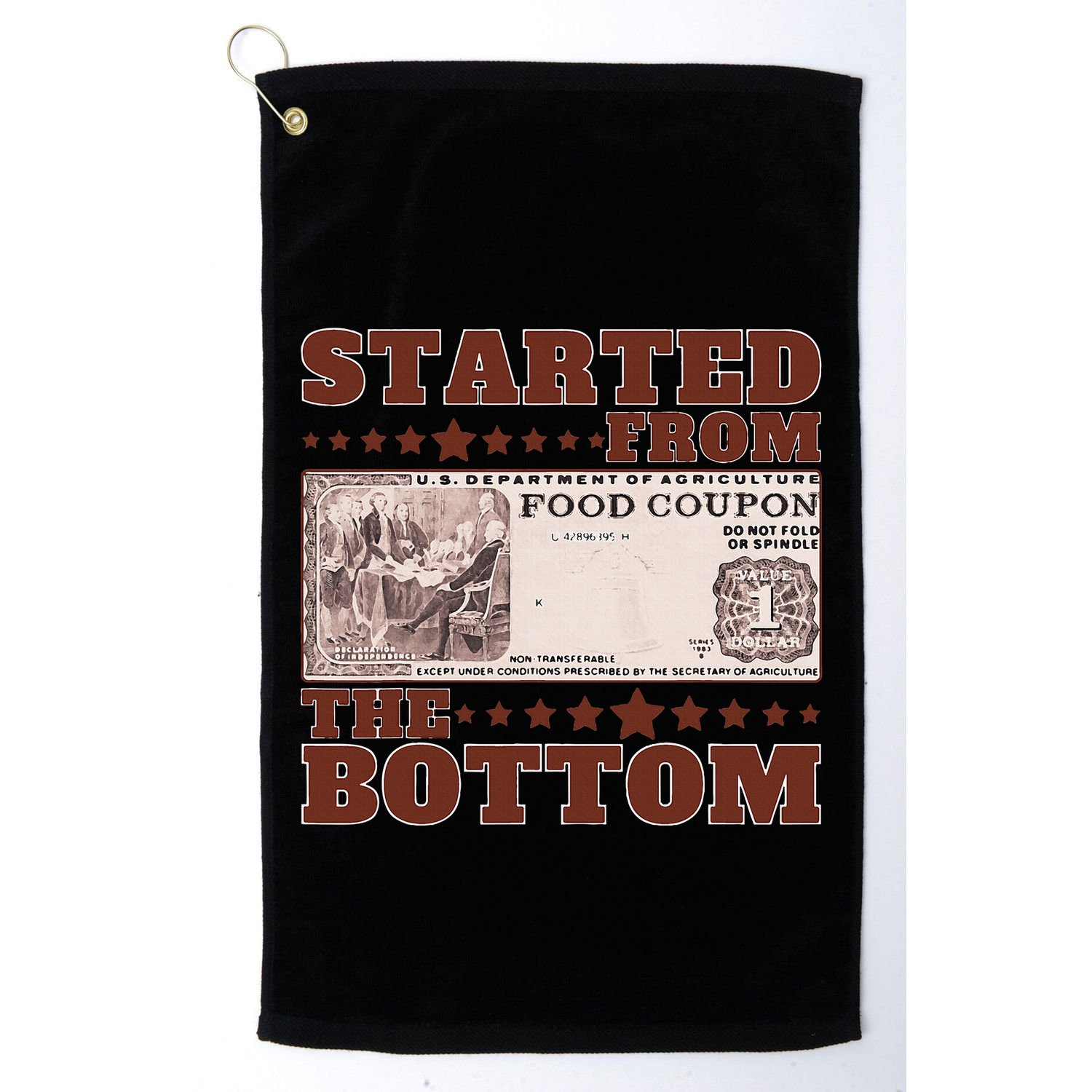 Started From Bottom Food Stamp Coupon stars 2 Golf Towel
