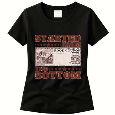 Started From Bottom Food Stamp Coupon stars 2 Womens T-Shirt