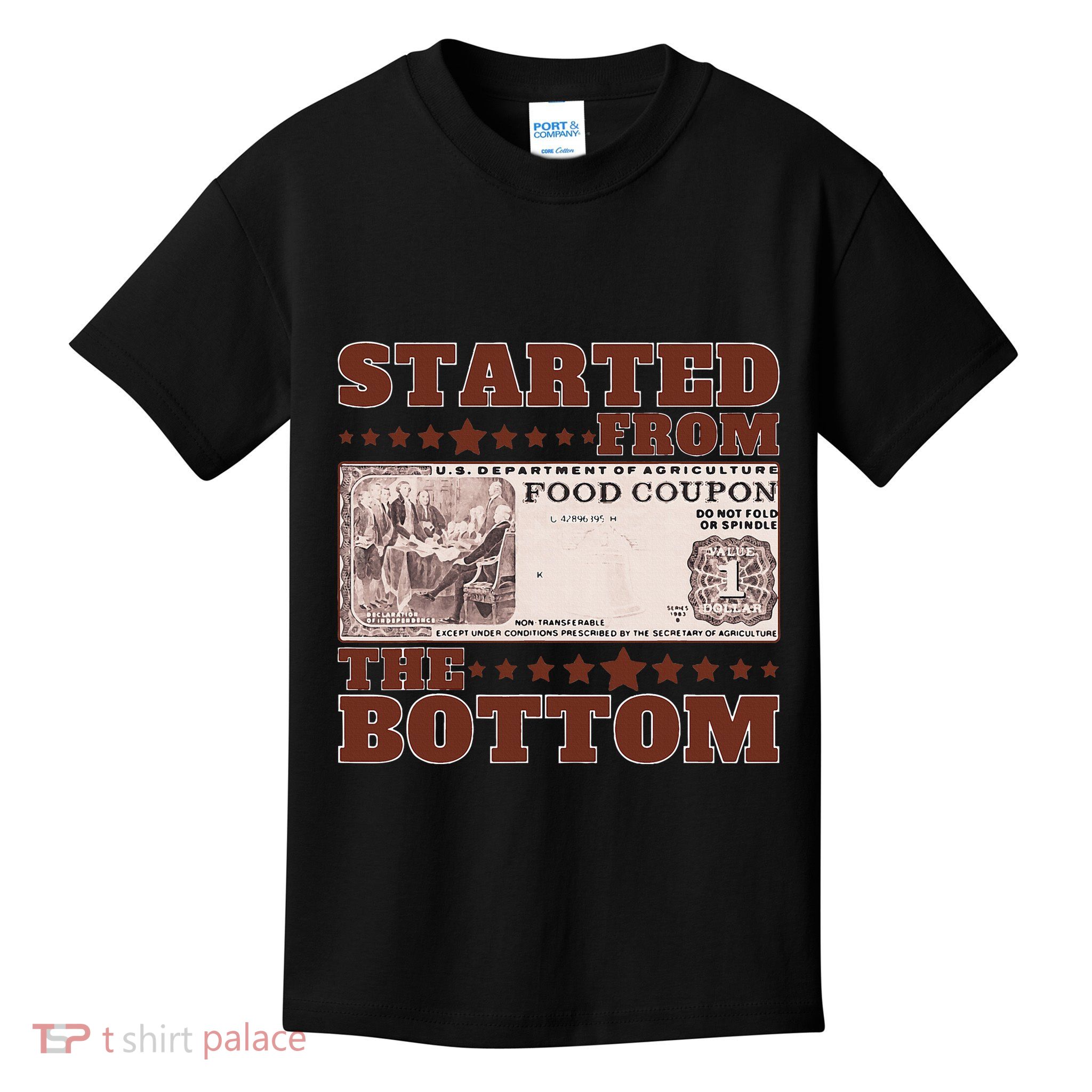 Started From Bottom Food Stamp Coupon stars 2 Kids T-Shirt