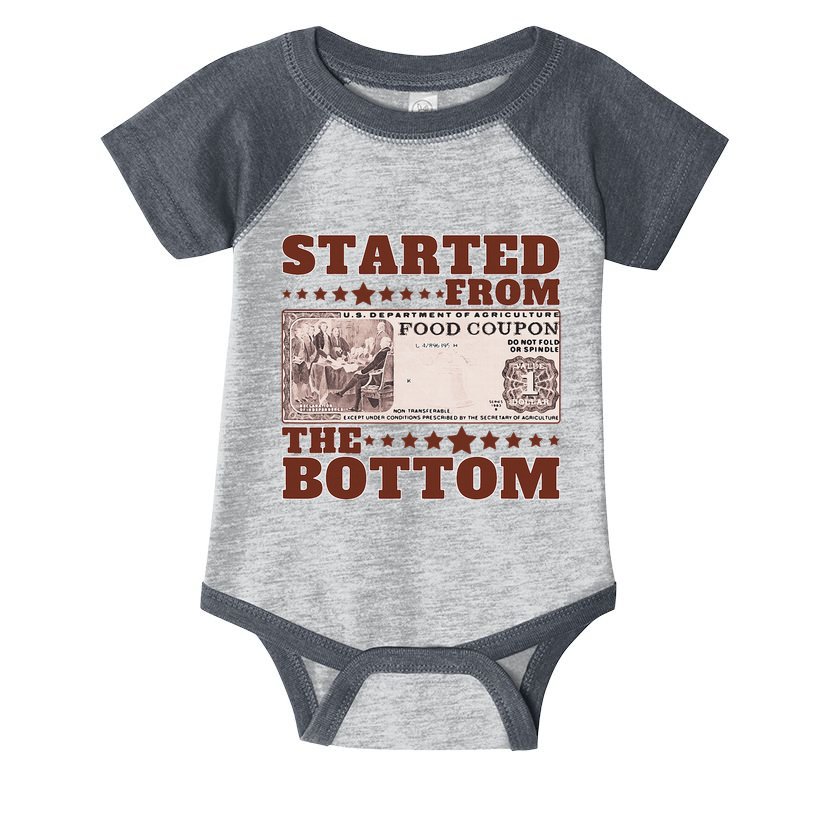 Started From Bottom Food Stamp Coupon stars 2 Infant Baby Jersey Bodysuit