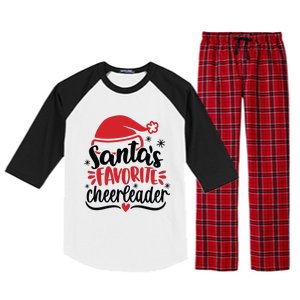 Santas Favorite Cheerleader Christmas Cheerleader Raglan Sleeve Pajama Set