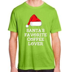 SantaS Favorite Coffee Lover Christmas Funny Hat Drinking Adult ChromaSoft Performance T-Shirt