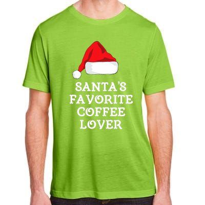 SantaS Favorite Coffee Lover Christmas Funny Hat Drinking Adult ChromaSoft Performance T-Shirt