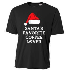 SantaS Favorite Coffee Lover Christmas Funny Hat Drinking Cooling Performance Crew T-Shirt