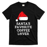 SantaS Favorite Coffee Lover Christmas Funny Hat Drinking T-Shirt