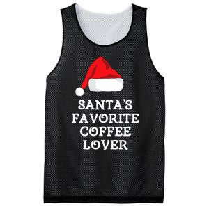 SantaS Favorite Coffee Lover Christmas Funny Hat Drinking Mesh Reversible Basketball Jersey Tank