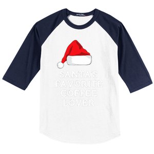 SantaS Favorite Coffee Lover Christmas Funny Hat Drinking Baseball Sleeve Shirt